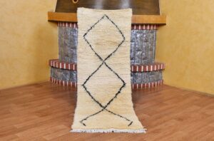 Custom black and white moroccan carpet.