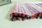 Vintage Moroccan Wool Rug – Handmade Berber Area Rug, Multicolor Striped – detail view 3